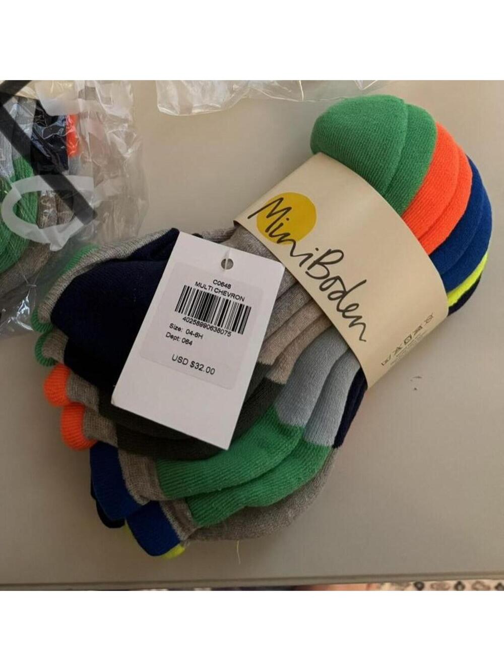 Mini Boden Kids' Colorful Socks for Shoe Size 4-6.5